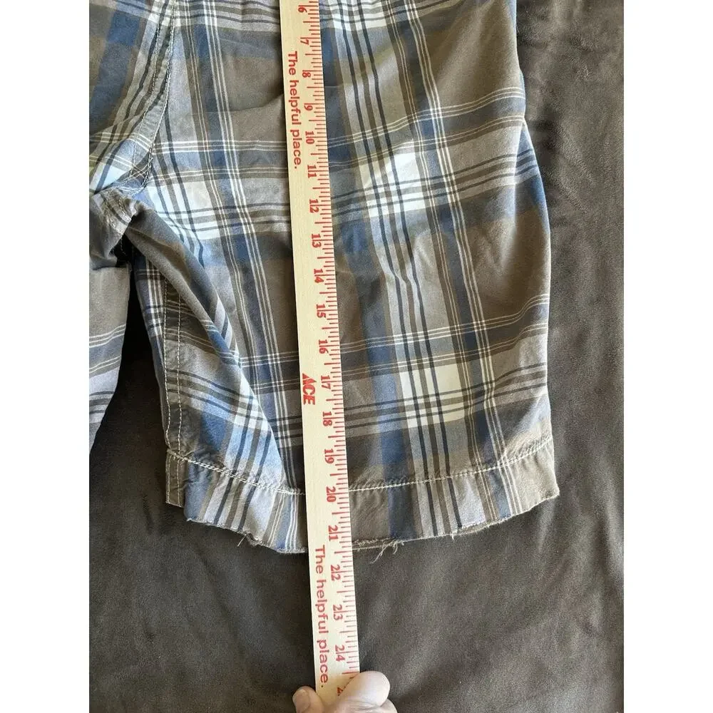 y2k american eagle Plaid shorts Mens 38 Preppy Skater Retro Chino grunge preppy